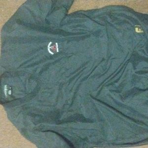 FootJoy Mens Black V Neck Pullover Golf Long Sleeve Wind Shirt Jacket Size m